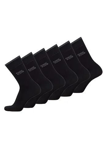 camel active Herren Socken 6er-Pack - Schwarz, Grau, Blau - hochwertige Strümpfe aus biologischer Baumwolle für Freizeit, Arbeit und Sport - passend für alle Schuhe Schwarz menswear-47-50