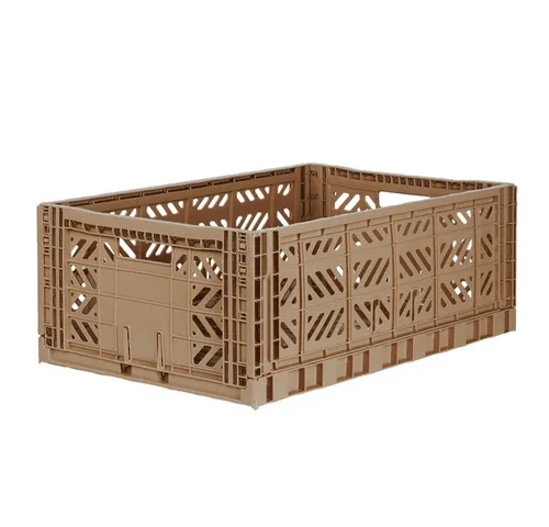 Aykasa Faltbox Klappbox WARM TAUPE - Faltbox in WARM TAUPE, 100% recyclebarer Kunststoff, platzsparend klappbar – ideal für Ordnung im Haushalt. Verfügbar in verschiedenen Größen und Farben.