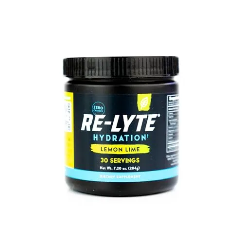 REDMOND Re-Lyte Elektrolyte Drink Mix Lemon Lime 195g Dose - Elektrolytepulver, zuckerfrei, mit echtem Redmond Real Salt und über 60 wichtigen Mineralstoffen & Spurenelementen
