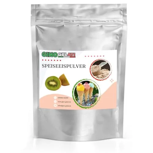 Gino Gelati Joghurt Speiseeis Pulver, verschiedene Sorten, für Eismaschinen, Eis selber herstellen, Made in Germany, schnelle und einfache Zubereitung (1 kg, Joghurt Kiwi)