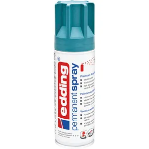 Edding Sprühfarbe 5200 Permanent Spray, 200 ml - petrol, seidenmatt - Schreibutensilien - Vielseitiger Acryllack für Glas, Holz, Metall und mehr. Schnell trocknend, wasserfest und kratzfest für langlebige Ergebnisse im Innen- und Außenbereich.