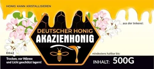 4Bee Etiketten für Akazienhonig Einmachglas von 4Bee