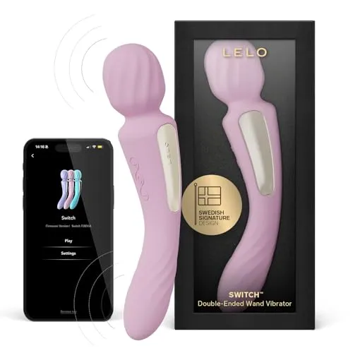 LELO SWITCH Massagestab Sex Spielzeug für die Frau mit Bluetooth-App und 12 Lusteinstellungen, Dildo Vibrator, Vibratorensets für Frauen Klitoris Sexspielzeug Frau, Sex Toy, Doppelvibrator (Soft Pink)