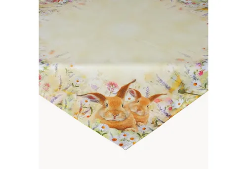 texpot Tischdecke Druck Osterhasen Wiese Ostern Frühling Tischläufer (1-tlg)