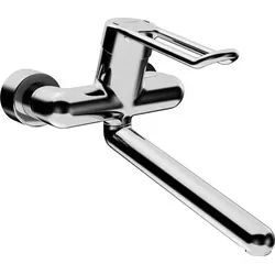 Hansa Hansamedipro Wasch- / Spültisch-Einhand-Wandbatterie - Waschtischarmaturen mit Care Strahlregler und langer Ausladung von 311 mm, ideal für barrierefreies Badezimmerdesign.