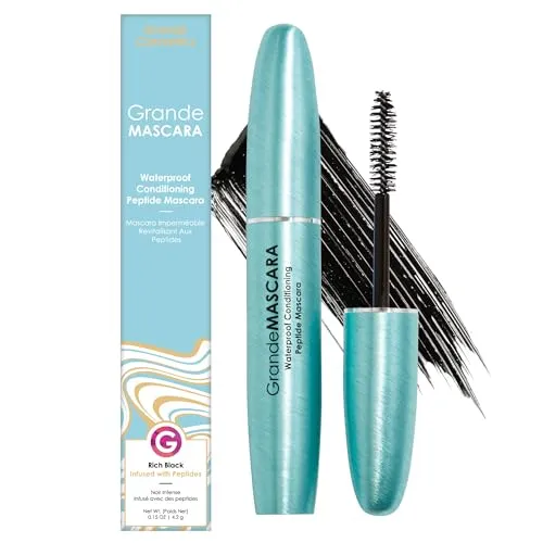 Grande Cosmetics GrandeMASCARA Conditioning Peptid Mascara - Extremes Volumen, Länge und Gesünder Aussehende Wimpern - Wasserfest