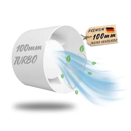 TronicXL 100mm Abluft/Zuluft Lüfter Inline Ventilator Axial Kanal Abluftventilator Rohrlüfter für Badezimmer Bad WC Küche