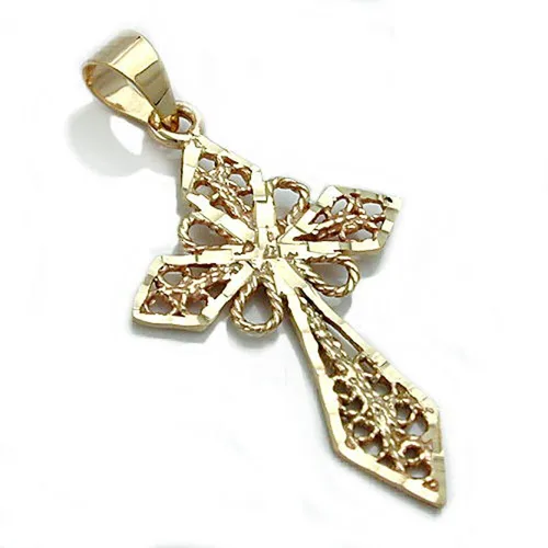 Echter 375 Gold Gelbgold Kreuzanhänger diamantiert - Eleganter Anhänger aus 375er Gelbgold, perfekt für jeden Anlass. Mit diamantierter Oberfläche für zusätzlichen Glanz. Ideal als Geschenk oder für den persönlichen Schmuckstil.