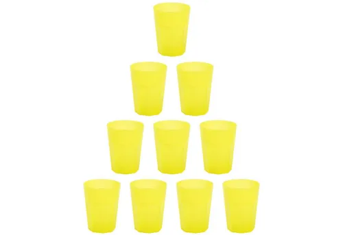 Engelland Becher Plastikbecher in modernen Neonfarben, Mehrweg, 10-tlg., Kunststoff, spülmaschinengeeignet, bruchfest, wiederverwendbar, 250 ml, 0,25 Liter