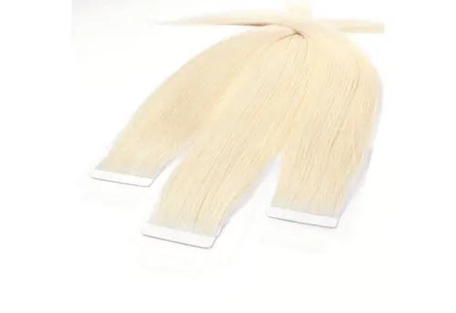 hair2heart Echthaar-Extension Tape Extensions glatt #10/0 Hell-Lichtblond 50cm