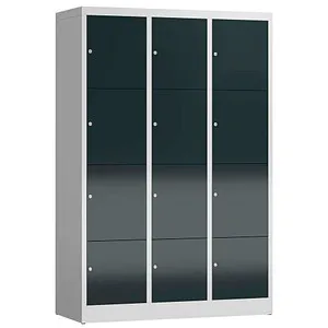 Steelboxx Fächerschrank mit 12 Fächern - Vielseitiger Schließfachschrank für Umkleiden und Pausenräume, komplett montiert und aus langlebigem Stahl für höchste Stabilität.