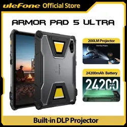 Ulefone Armor Pad 5 Ultra 5G Robustes Tablet Tragbarer Projektor 200LM 24200 mAh 120W Bis zu 12GB + 512GB Android 15 11