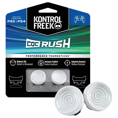 KontrolFreek FPS Freek CQC Rush für PlayStation 4 (PS4) und PlayStation 5 (PS5) Controller | Performance Thumbsticks | 2 Mid-Rise Concave | Weiß
