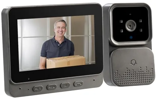 Somikon Funkvideoklingel: Kabellose Video-Türsprechanlage mit Monitor - Türklingel & Türglocke mit Nachtsichtkamera und Gegensprech-Funktion, einfache Plug-&-Play-Installation für mehr Sicherheit und Komfort