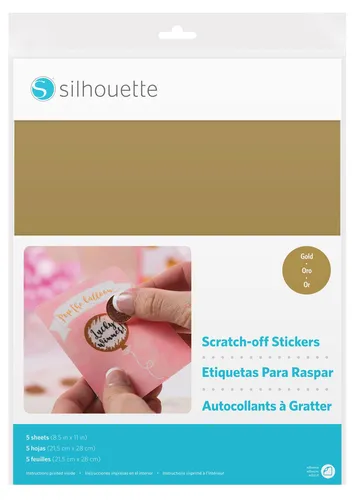Silhouette Rubbel-Aufkleberfolie für Schneideplotter 215 mm x 280 mm gold MEDIA-SCRATCH-GLD