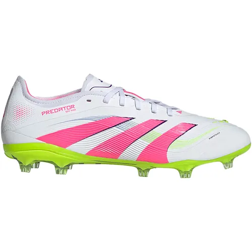 Adidas PREDATOR PRO FG - Weiß, Fußballschuh für optimale Ballkontrolle - Fußballschuhe mit HybridTouch Obermaterial und griffigen Strikeskin Gummilamellen für besten Ballkontakt. Ideal für feste Böden und höchste Stabilität.