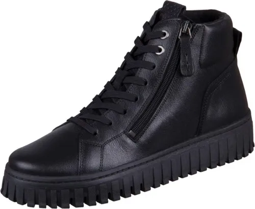 Tamaris Damen Stiefel aus Leder in Schwarz, Größe 36 - Komfortable Stiefel mit herausnehmbarem Fußbett für individuelle Anpassung. Sportlich-elegantes Design, ideal für den urbanen Alltag. Optimaler Halt durch Reißverschluss und Schnürung, perfekt für Stadttrips.