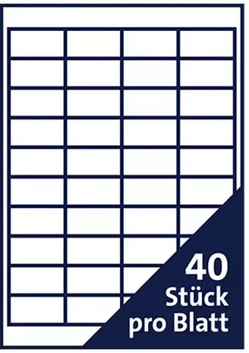 Soennecken 4000 Etiketten 48,5x25,4 mm kompatibel zu Avery Zweckform 4780, weiss