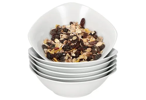 MamboCat Müslischale 6er Set Lotta Müslischale 250ml weiß Porzellanschüssel, Porzellan