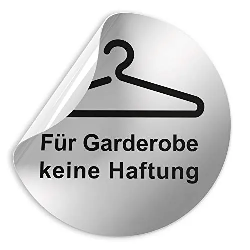 Kinekt3d Leitsysteme Folienschild Schild - D = 100 mm PVC Silber - Robuste Kratzfeste Folie - UV beständig - Perfekt für Glastüren und alle glatten Flächen (Für Garderobe keine Haftung)