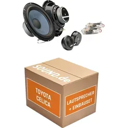 Gladen Alpha165G2 Einbaupaket für Toyota Celica T23 - Komplettes Lautsprecher-Einbaupaket für Toyota Celica T23 (1999-2005) mit hochwertigen Komponenten. Einfacher Austausch mit Adapterringen und Stromdieben für perfekten Klang im Fahrzeug.