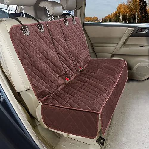 Wasserdichte Kindersitzunterlage für Hunde im Auto in braun von ANOSOSPECIAL