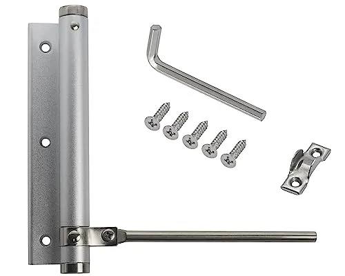 Stahlia Automatischer Türschließer Silber (5 Stück) Türdämpfer 75 KG Schließkraft Zimmertür Haustür Gartentor Scharnier Stangentürschließer