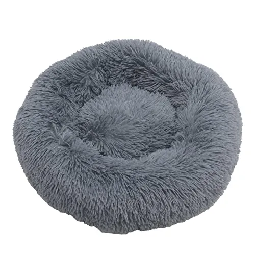ESTEXO Hundebett Hundekissen Hundekorb Haustierbett Katzenbett Tierbett Plüsch Hundesofa Kissen Dunkelgrau 80x80x20 cm