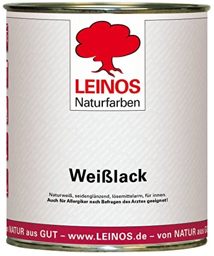 Produktbild LEINOS 820 Weißlack Seidenglänzend | 0,75 L Innen & Außen | Wohngesunder Naturharz-Öl Lack, wetterfest & strapazierfähig | ca. 7 m² Reichweite | Für Möbel, Türen, Fenster, Holzflächen & Metall