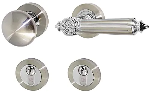 Haeusler-Shop Türbeschlag 1624-A R WE-Rechts Antik Optik - Elegante Türdrücker-Garnitur in Antik-Optik für Innentüren, mit Hochhaltefeder und stabiler Lagerung für eine langlebige Nutzung.