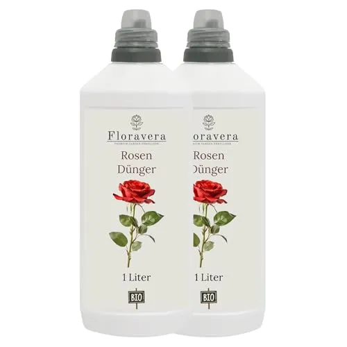 Floravera Premium Rosen Bio-Flüssigdünger 1 Liter Rosendünger Dünger (2 Liter (1 Liter Doppelpack))