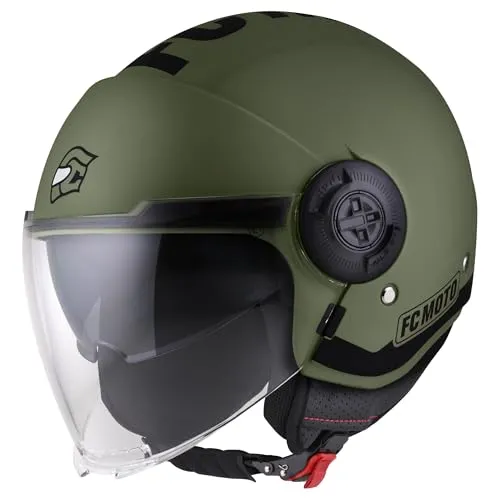 FC-Moto Ralgo Jethelm Schwarz-Grün, Größe XS für Männer in grün von FC-Moto