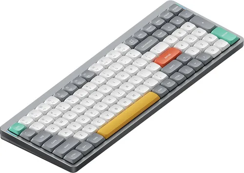Nuphy Air96 v2 Kabellose Mechanische Tastatur QMK/VIA, QWERTY US, Low Profile, Bluetooth / 2.4GHz - Lunar Gray Aloe Switch