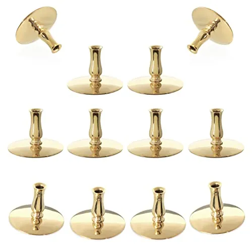 NKlaus 12x Kerzenhalter Messing Gold in gold von NKlaus