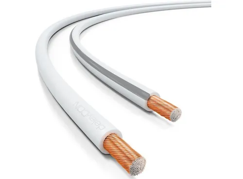 deleyCON deleyCON 50m Lautsprecherkabel 2x 1,5mm² CCA 2x48x0,20mm Litze - Weiß Audio-Kabel