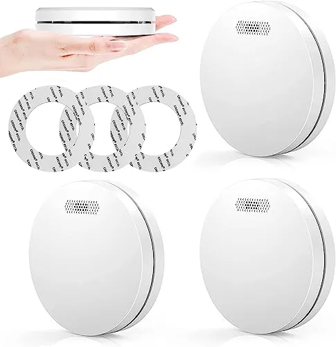 XINDUM Rauchmelder 10 Jahre Batterie 3er Set, TÜV Rheinland Zertifiziert EN14604 Rauchmelder, Mini Fotoelektronischer Feuermelder mit Stumm-Funktion, 85 dB lauter Alarm, Eigenständiges