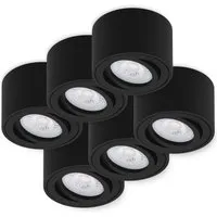 Oktaplex 6er Set Aluminium Aufputz Spot Lile S Schwenkbar inkl. LED-Module Warmweiß 3000K 230V Schwarz