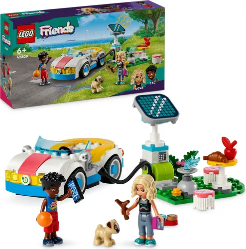 Friends E-Auto mit Ladestation 42609 - Konstruktionsspielzeug für kreative Abenteuer und spielerisches Lernen