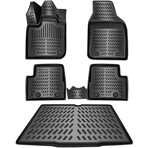 ELMASLINE Gummimatten & Kofferraumwanne Set für FIAT 500 E 2020-2025