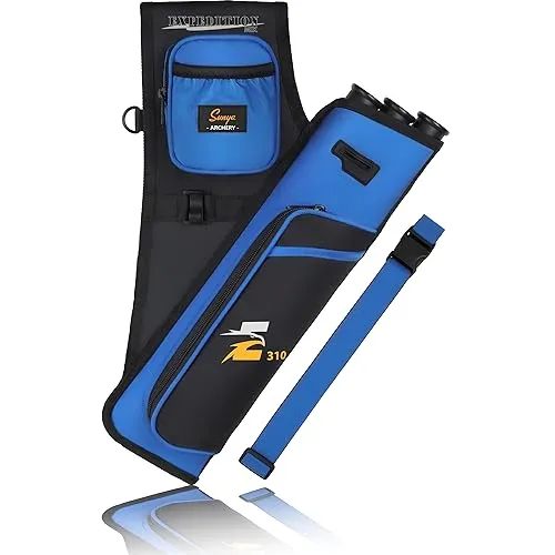 Sunya Bogenschießen Köcher für Pfeile. Pfeilköcher seitenköcher bogenköcher. Inklusive Taschen für Zubehör für das Bogenschießen und Nylon Gürtel.