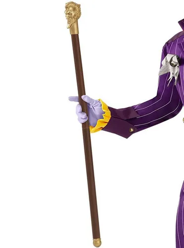 Funidelia Joker Gehstock - Offizielles Zubehör für Herren und Damen - Horror-Kostüme - 85 cm langer Gehstock aus 100% PVC, ideal für Karneval, Halloween und Kostümpartys. Verleihe deinem Joker Kostüm den letzten Schliff mit diesem einzigartigen Accessoire!