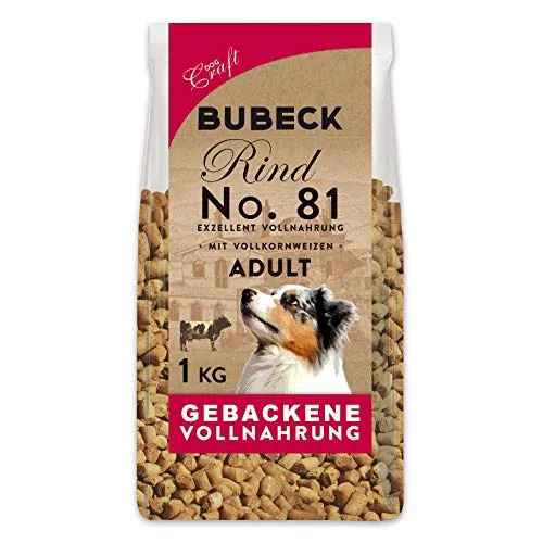 Bubeck | Hunde Trockenfutter Verschiedene Sorten | mit Lamm, Wild, Rind, Truthahn und Ente gebackenes Hundefutter | hohe Akzeptanz bei Allen Rassen (Rindfleisch, 1 Kg)