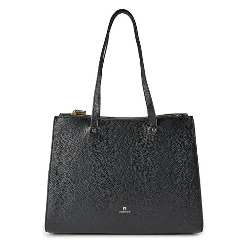 AIGNER Ivy Schultertasche Leder 40 cm schwarz in schwarz von Aigner
