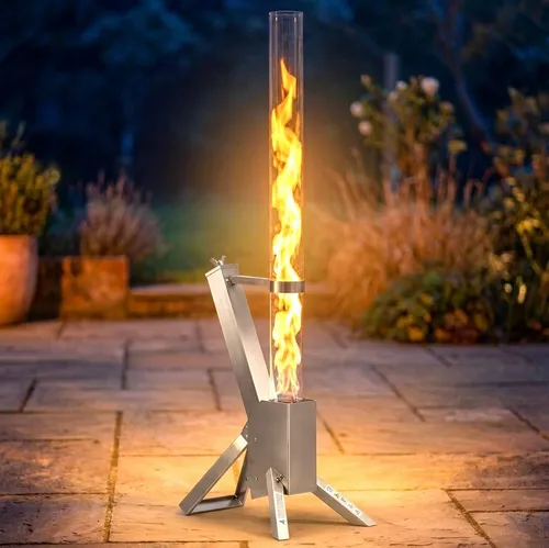 Apex Heizstrahler Pellet Feuersäule 56708 – Elegante Terrassenheizung