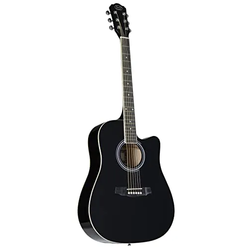 J & D D-60 Westerngitarre - Akustik-Gitarre für Anfänger - Gitarren für Einsteiger: Die D-60 mit Cutaway bietet leichten Zugang zu allen Bünden und beeindruckenden Klang für schnelle Fortschritte.