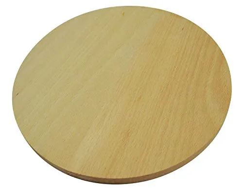 Rundes Schneidebrett aus Holz, zum Schneiden von Pizza-Holz, doppelseitig, 50 cm