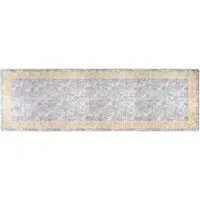 vidaXL Waschbarer Teppich 80x300 cm Grau - Teppich aus weichem, langlebigem Samt mit rutschfester Unterseite. Maschinenwaschbar für einfache Pflege und antibakteriell, ideal für ein sicheres und ruhiges Zuhause.