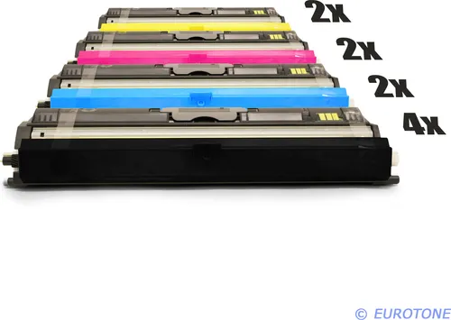 10x Eurotone Toner Alternative für Epson C13S050557 Black Schwarz / C13S050556 Blau Cyan / C13S050555 Rot Magenta / C13S050554 Gelb Yellow