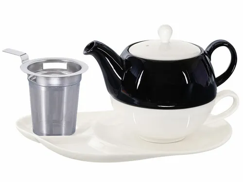 Buchensee Tea for one / Teeset Lena, Teekanne 500ml mit Sieb, Crystal Bone China