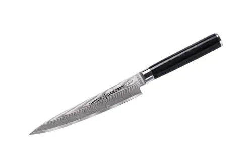 Samura Kochmesser Samura Damaskus Utility Allzweckmesser 15 cm SD-0023 - Hochwertiges Samura Damaskus Allzweckmesser mit 15 cm Klinge, ideal für präzises Schneiden und vielseitige Küchenaufgaben. Ergonomischer Griff für optimalen Komfort.
